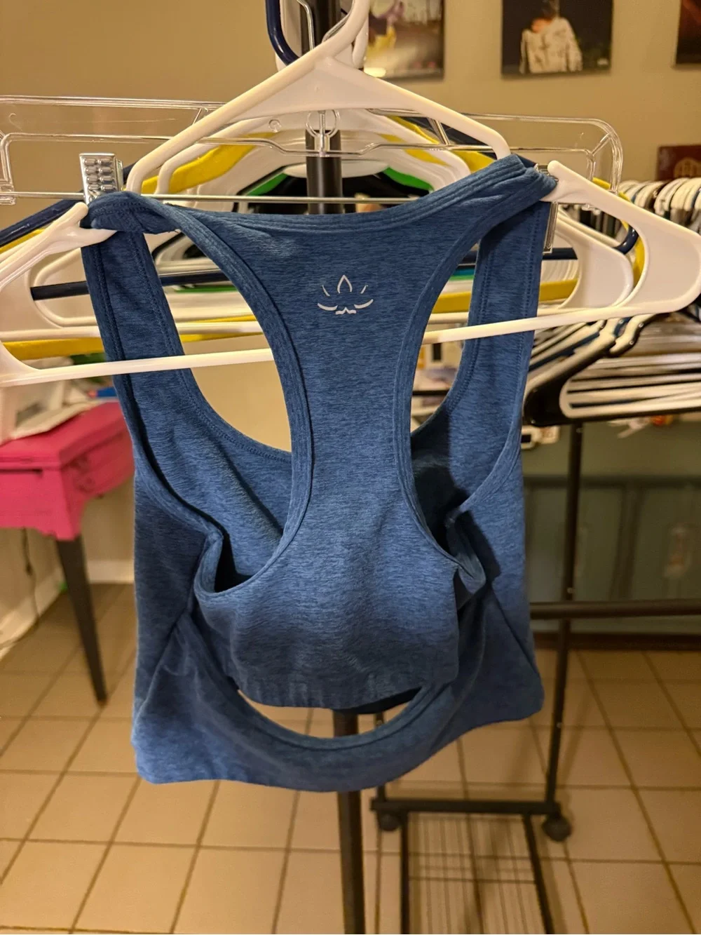 Peloton Heather Blue Racerback Crop Tank Top